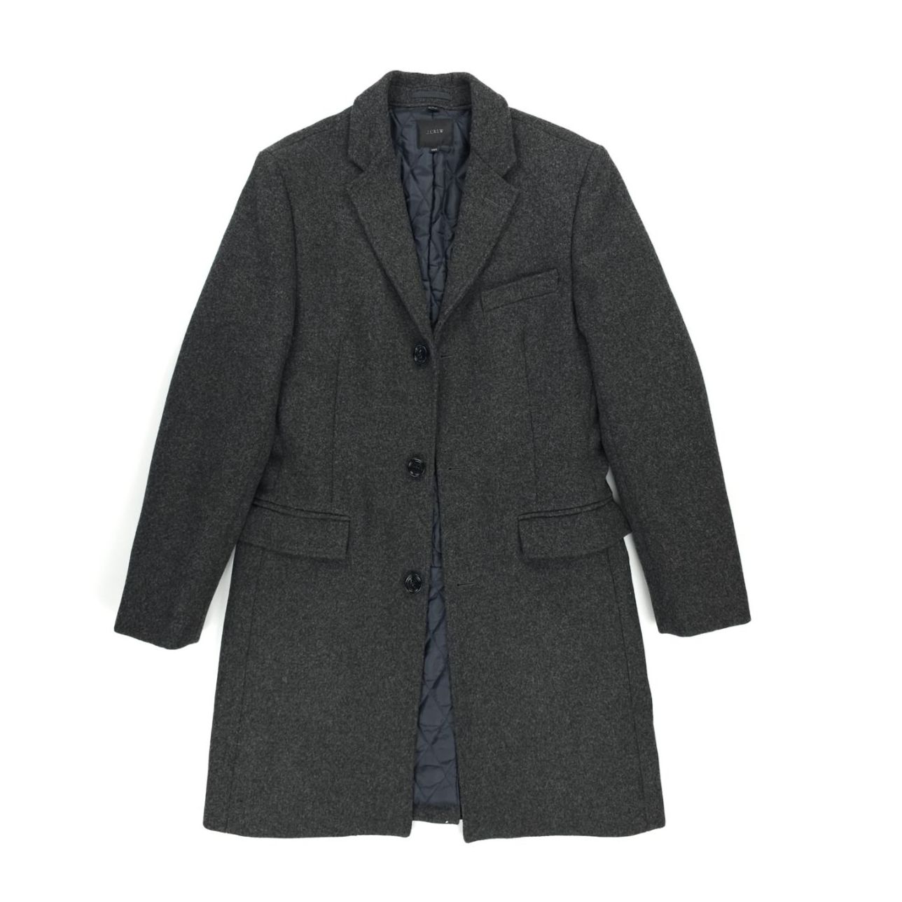 New J Crew Thompson Topcoat Wool Old Money Quiet Luxury Preppy Minimal Military
